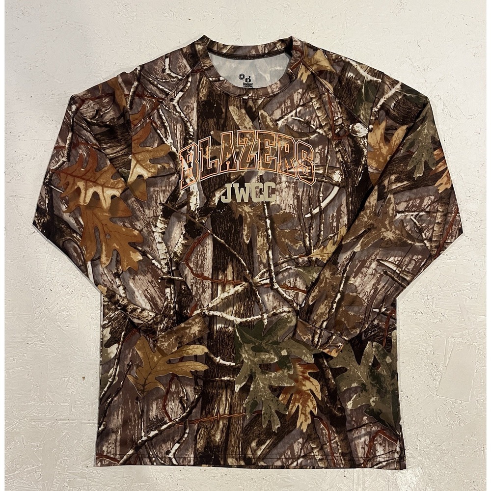 John Wood Community College Blazers Long Sleeve Shirt Mens M Camo JWCC